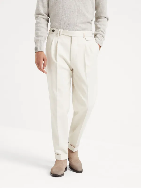 BRUNELLO CUCINELLI ブルネロクチネリ センタープレス パンツ Brunello Cucinelli センタープレス テーパードパンツ