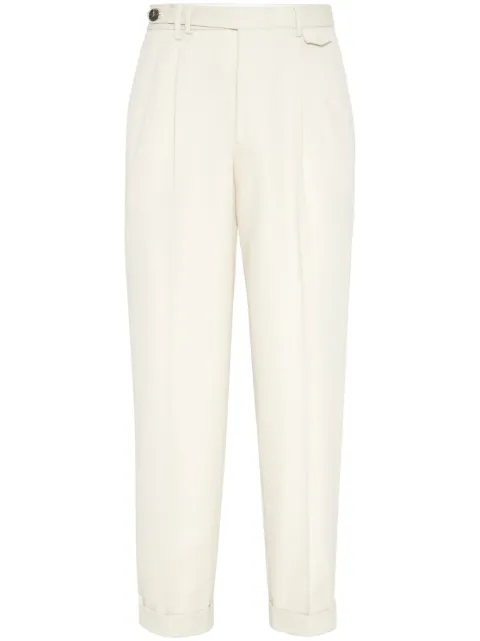 Brunello Cucinelli pressed-crease tapered trousers 