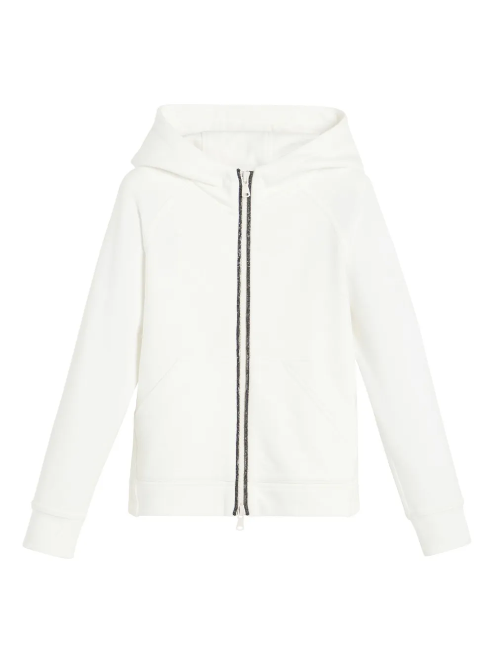 Brunello Cucinelli Kids Hoodie met rits Wit