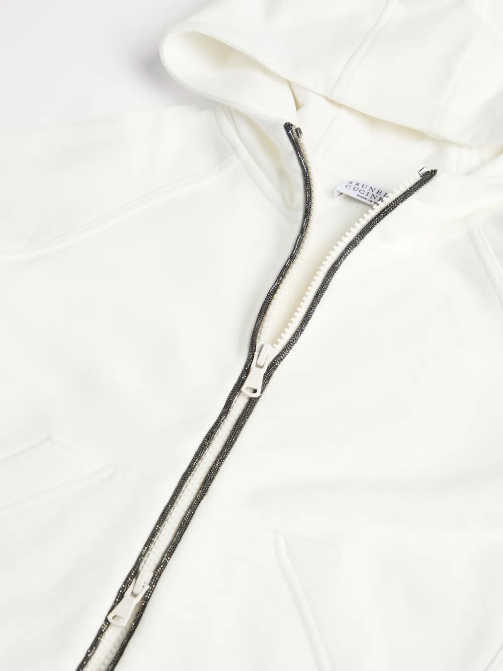 Brunello Cucinelli Kids Hoodie met rits Wit