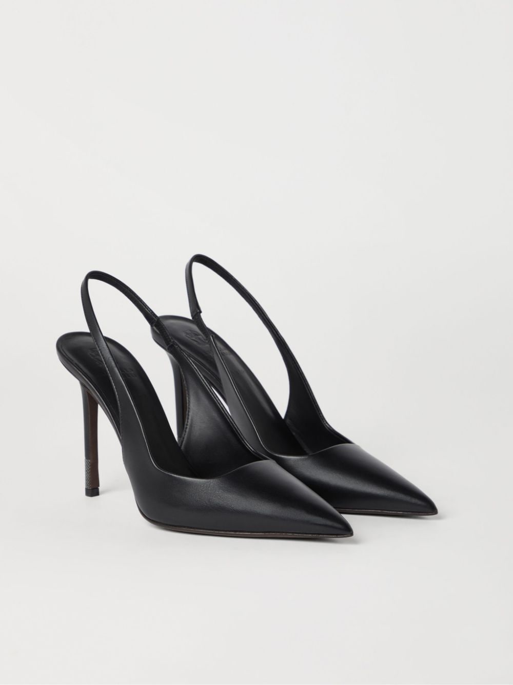 Shop Brunello Cucinelli Monili-detail Leather Slingback Pumps In Black