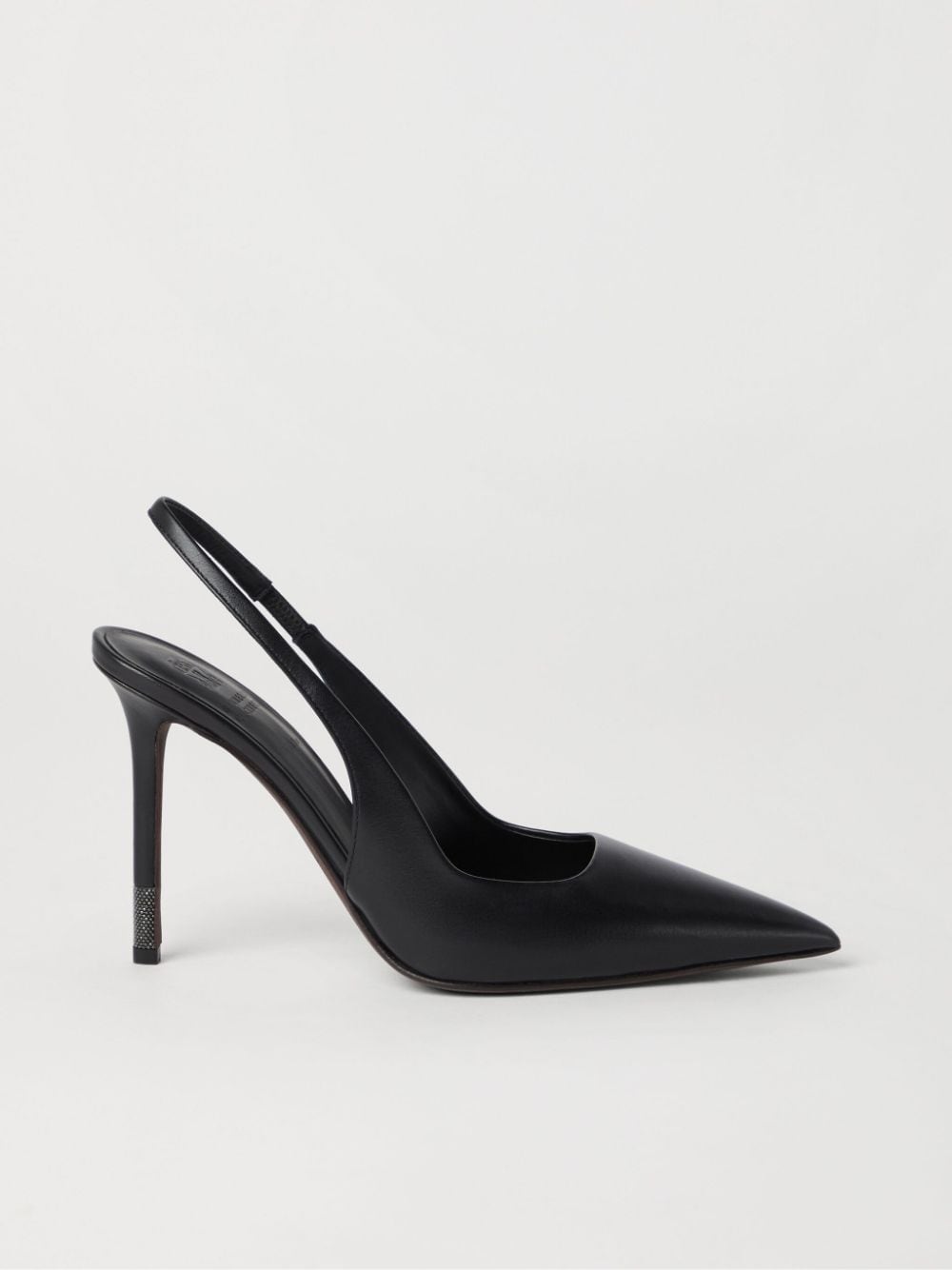 Shop Brunello Cucinelli Monili-detail Leather Slingback Pumps In Black