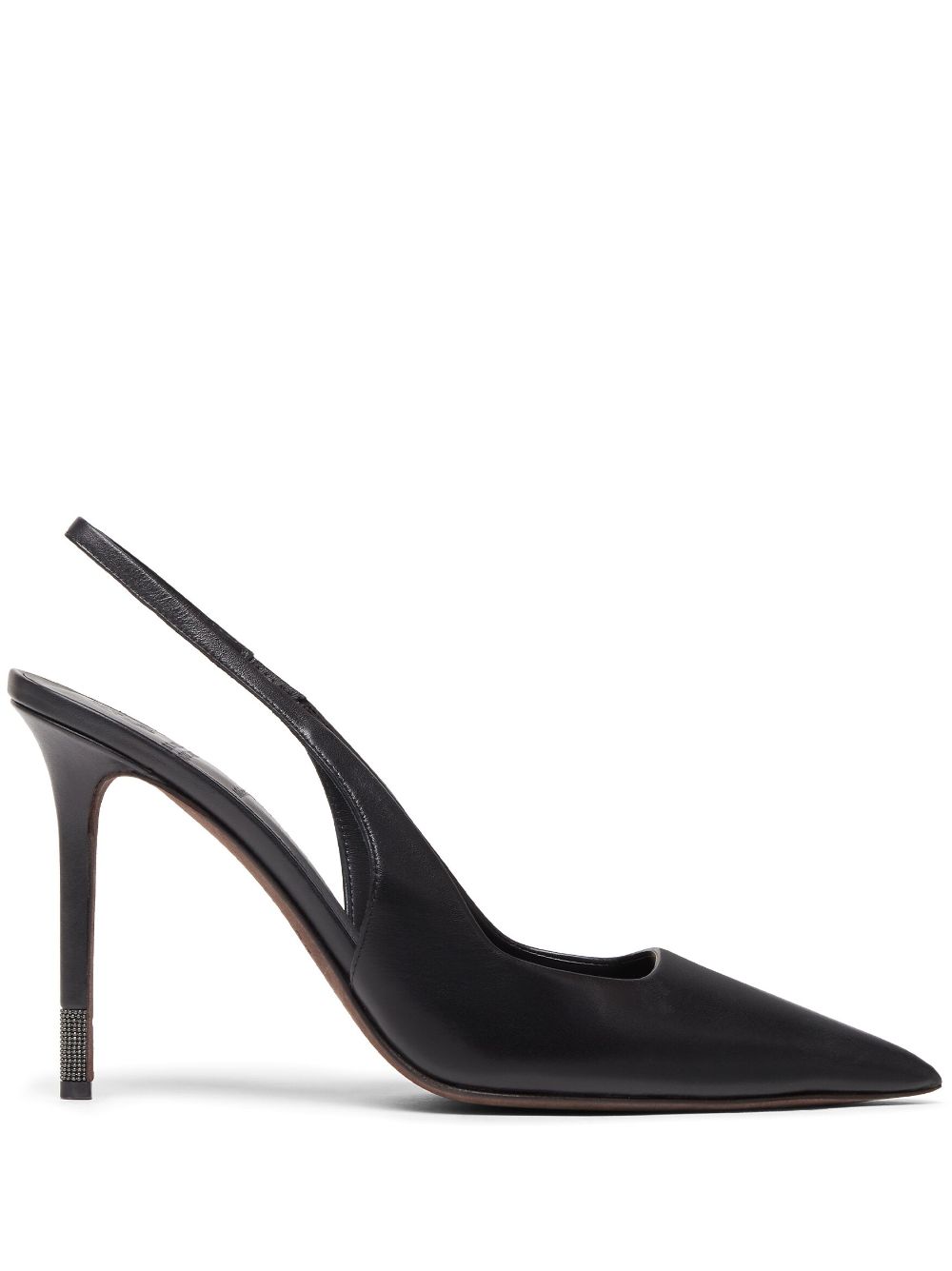 Brunello Cucinelli monili-detail leather slingback pumps Zwart