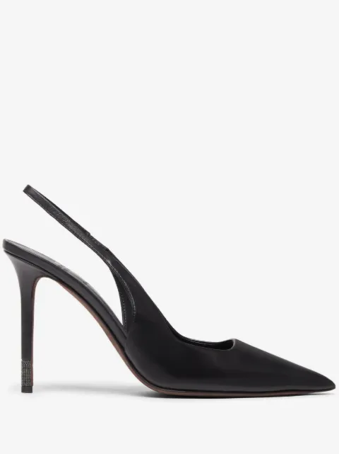 Brunello Cucinelli 모닐리 디테일 가죽 슬링백 펌프스