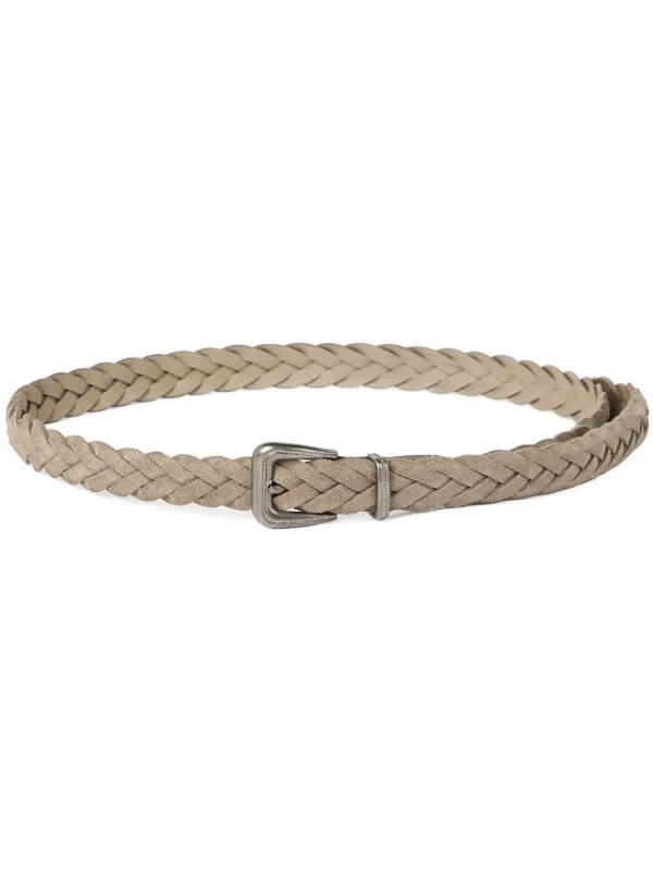 Brunello Cucinelli Braided Leather Belt in Neutrals