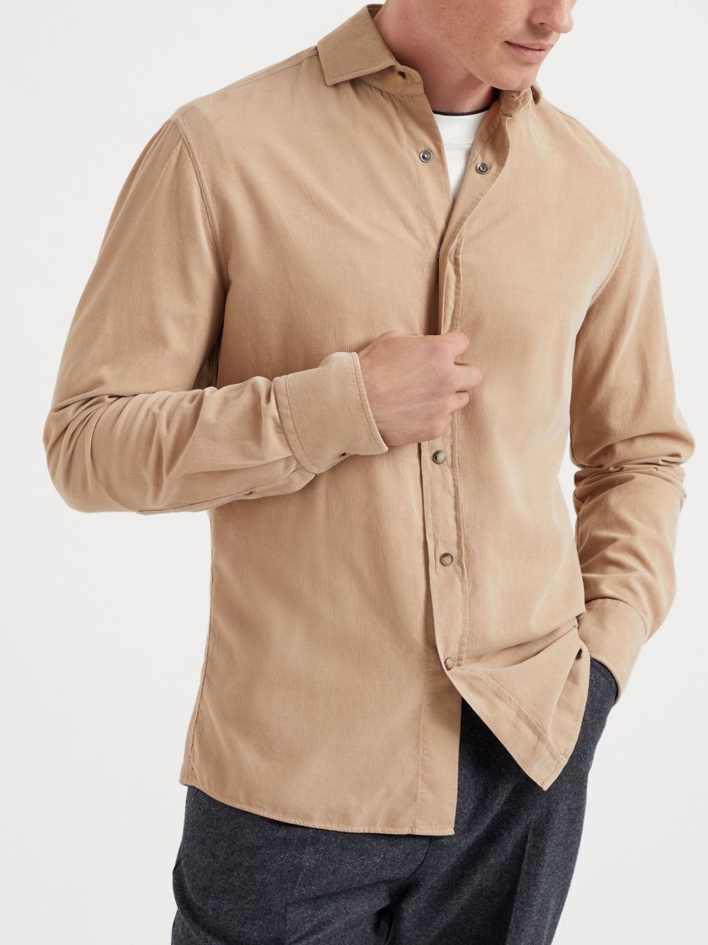 Online product deals Brunello Cucinelli corduroy cotton shirt Men