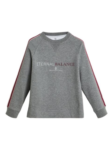 Brunello Cucinelli Kids logo-print cotton-blend sweatshirt