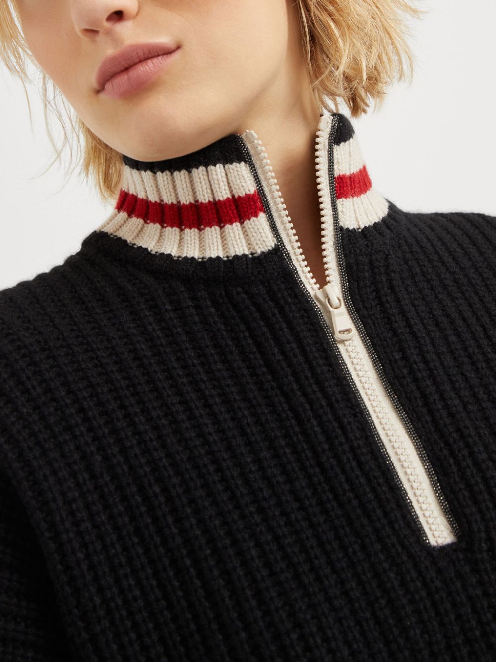 Brunello Cucinelli striped ribbed knit cashmere sweater Women