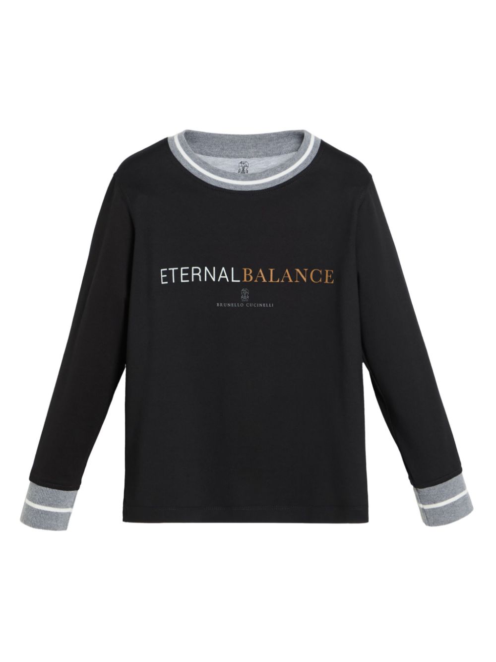 Brunello Cucinelli Kids T-shirt met logoprint Zwart