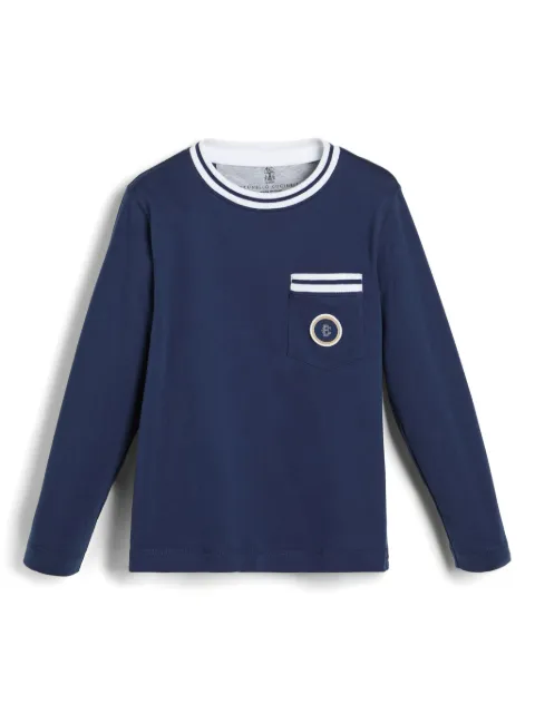 Brunello Cucinelli Kids تيشيرت بشارة شعار الماركة