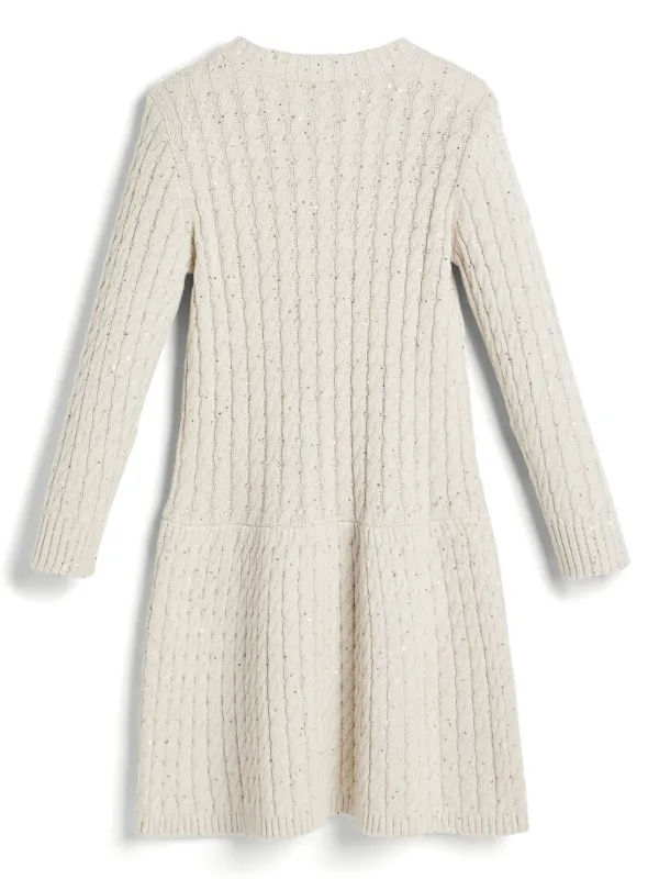 ブルネロクチネリ ニットワンピース オフホワイト Brunello Cucinelli Kids ケーブルニット ワンピース | ニュートラル