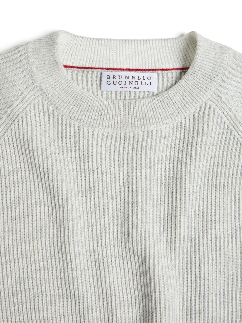 Brunello Cucinelli Kids Katoenen ribgebreide trui Wit
