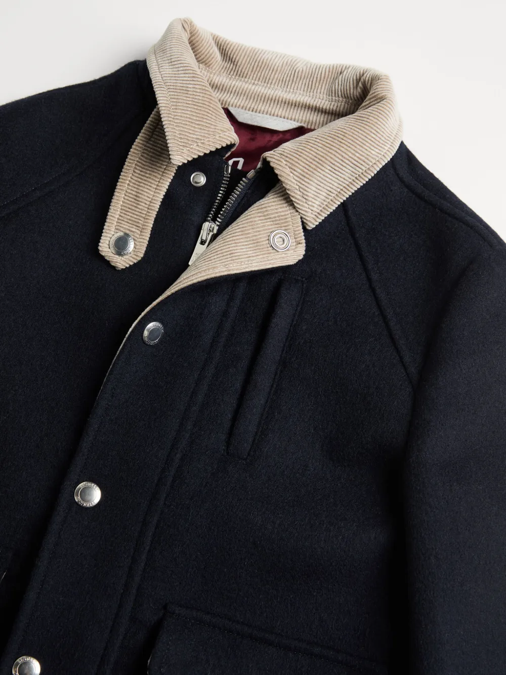 Brunello Cucinelli Kids Jack met ribfluwelen kraag Blauw