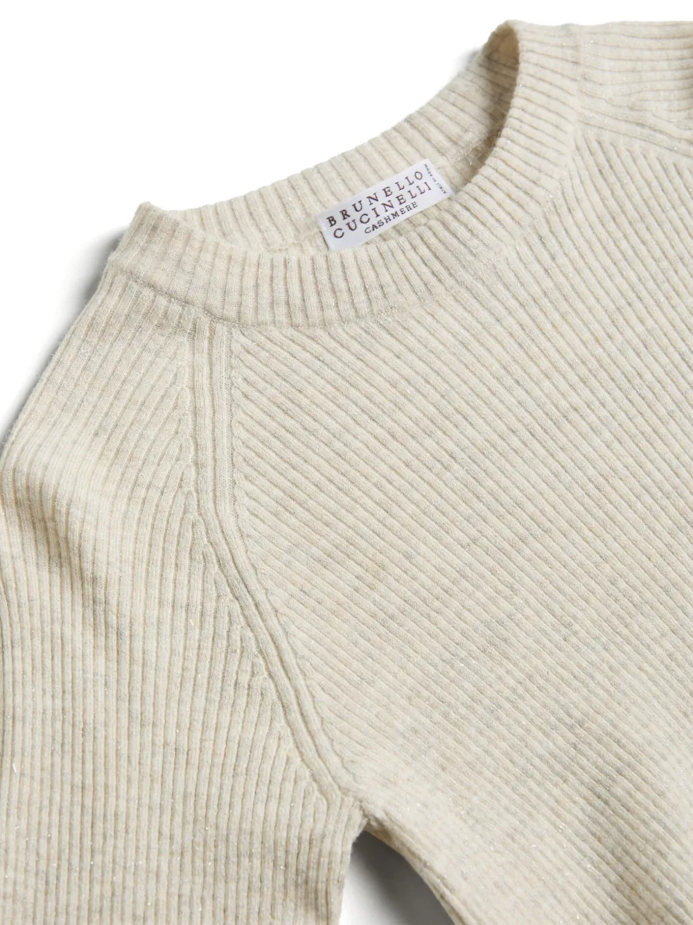 Brunello Cucinelli Kids Ribgebreide trui Beige