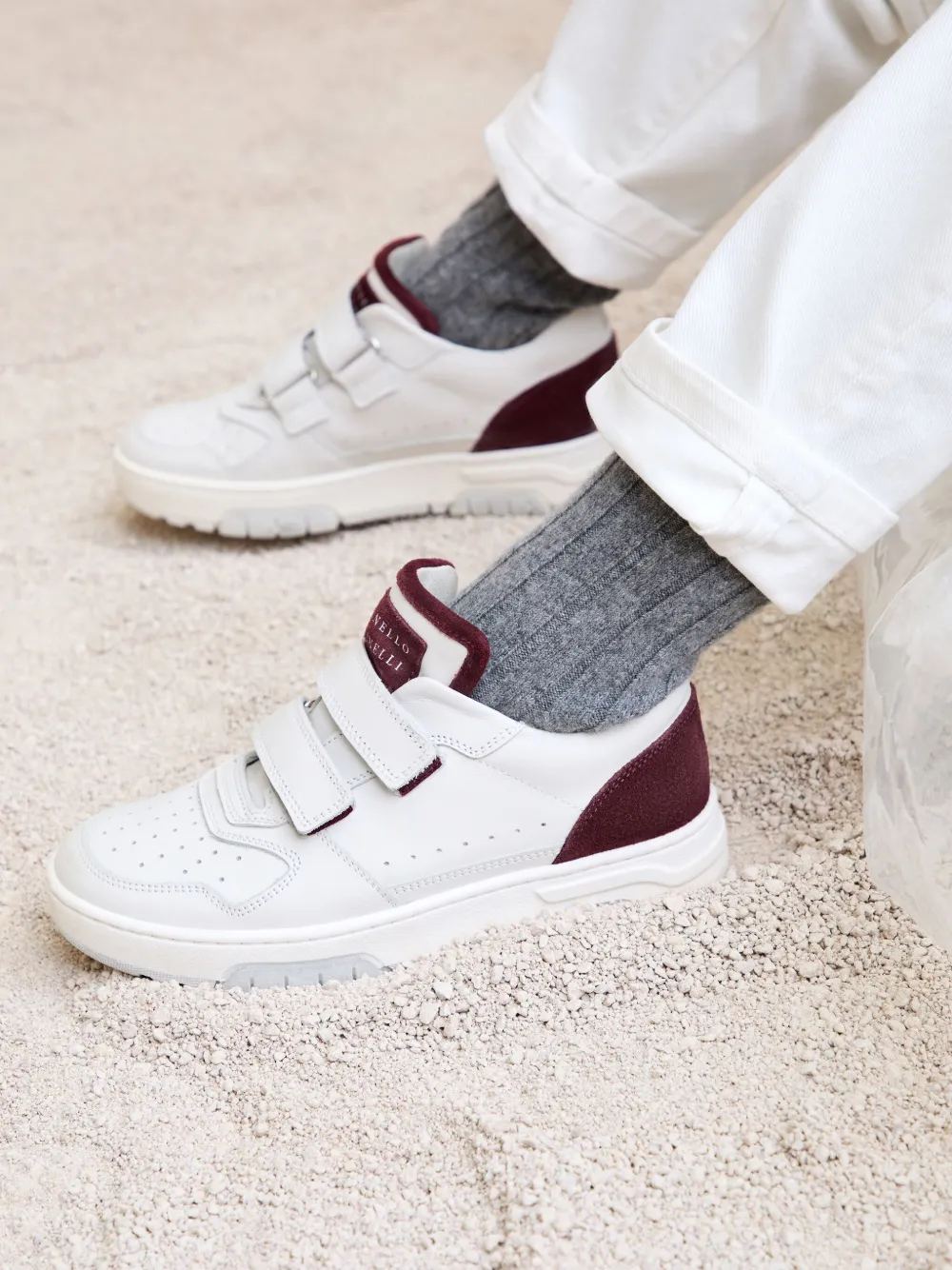 Brunello Cucinelli Kids Kasjmier ribgebreide sokken Grijs