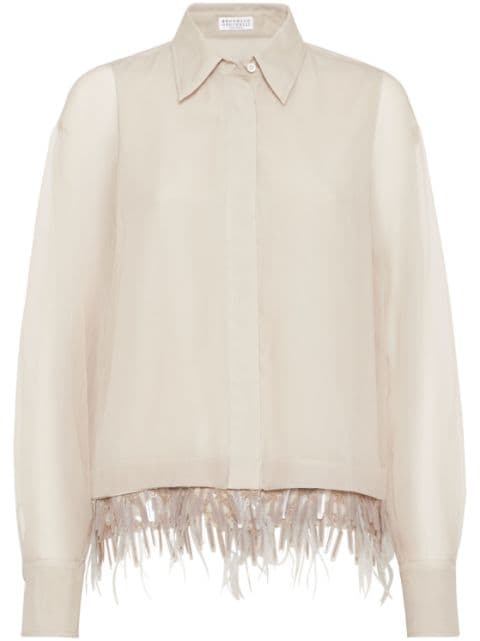 Brunello Cucinelli fringe detailing blouse 