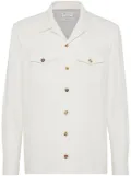 Brunello Cucinelli notched-collar cotton shirt - White