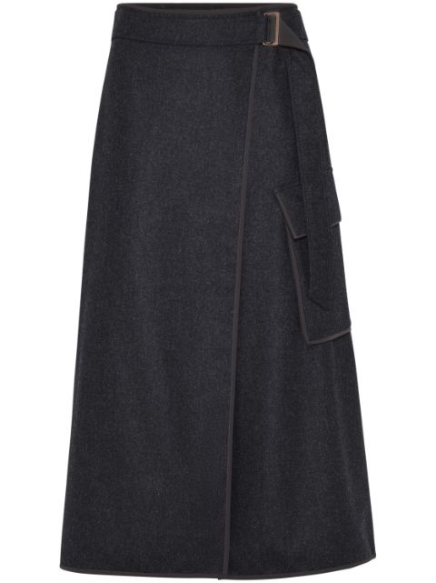 Brunello Cucinelli wrap-design midi skirt Women