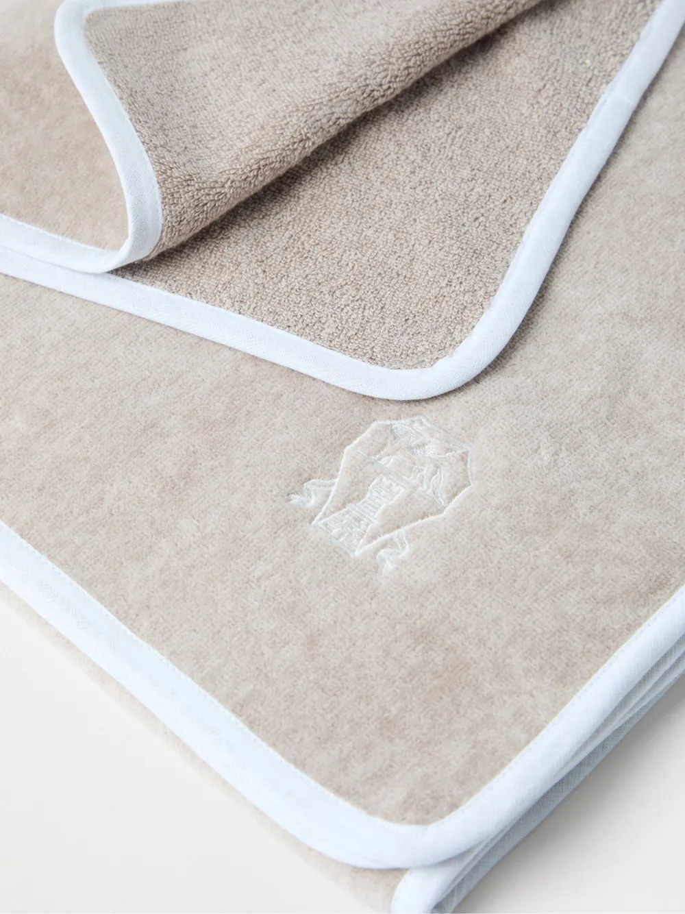 Brunello Cucinelli Logo-embroidered Towel In Nude