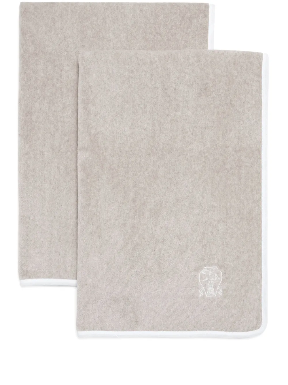 Brunello Cucinelli logo-embroidered towel | Neutrals | Image 1