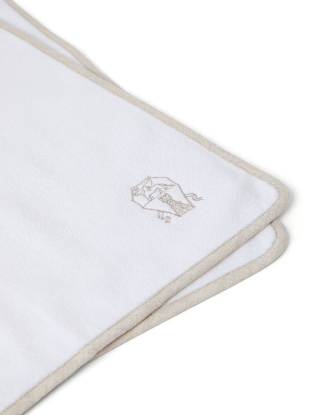 Brunello Cucinelli logo-embroidered towel (set of two) Men