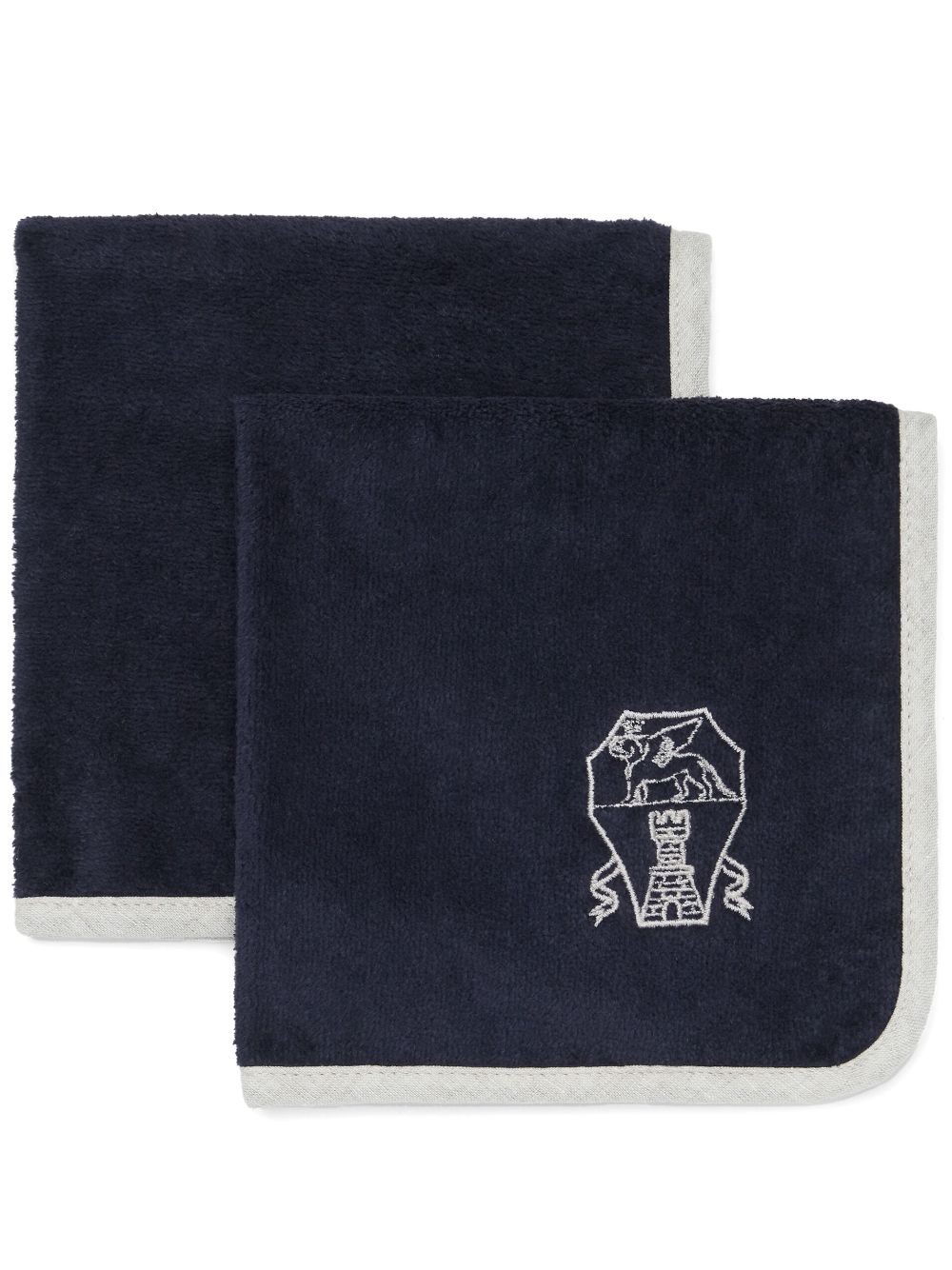 Brunello Cucinelli embroidered cotton towels (set of two) Men