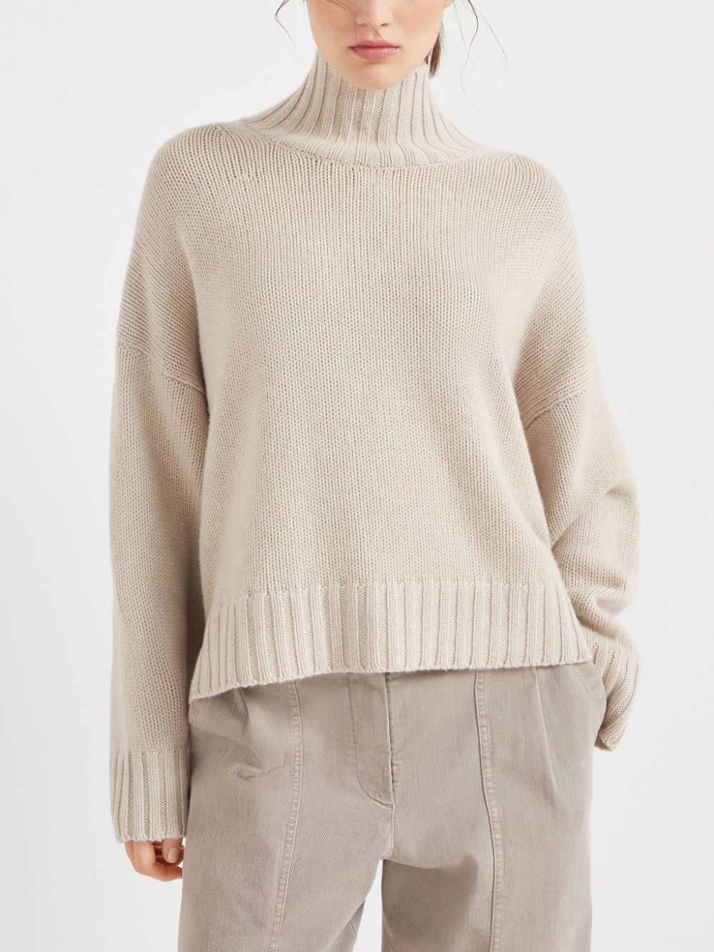 Brunello Cucinelli high-neck knitted cashmere jumper Women