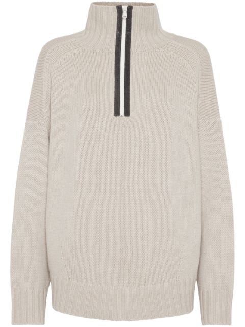 Brunello Cucinelli high-neck knitted cashmere jumper Women