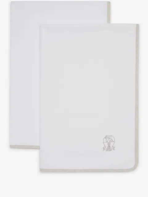 Brunello Cucinelli pack de dos toallas con logo bordado