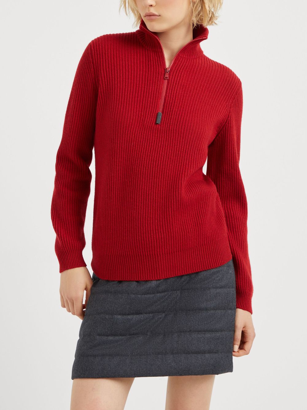 Get the best online deals Brunello Cucinelli ribbed knit cashmere sweater Women