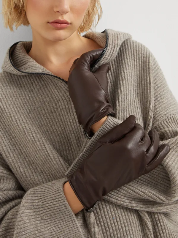 Brunello Cucinelli Guanti In Pelle | Marrone | FARFETCH IT