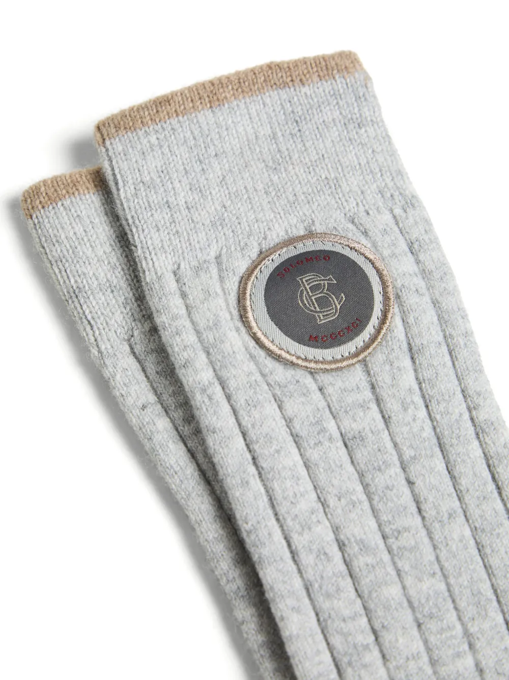 Brunello Cucinelli Cashmere Rib-knit Socks In Grey