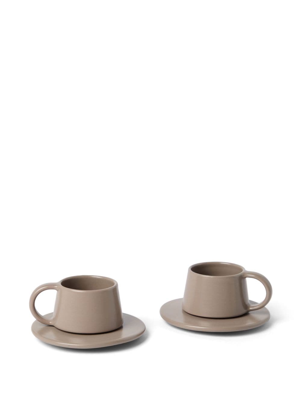 Brunello Cucinelli logo-print ceramic cups (set of two) - Bruin