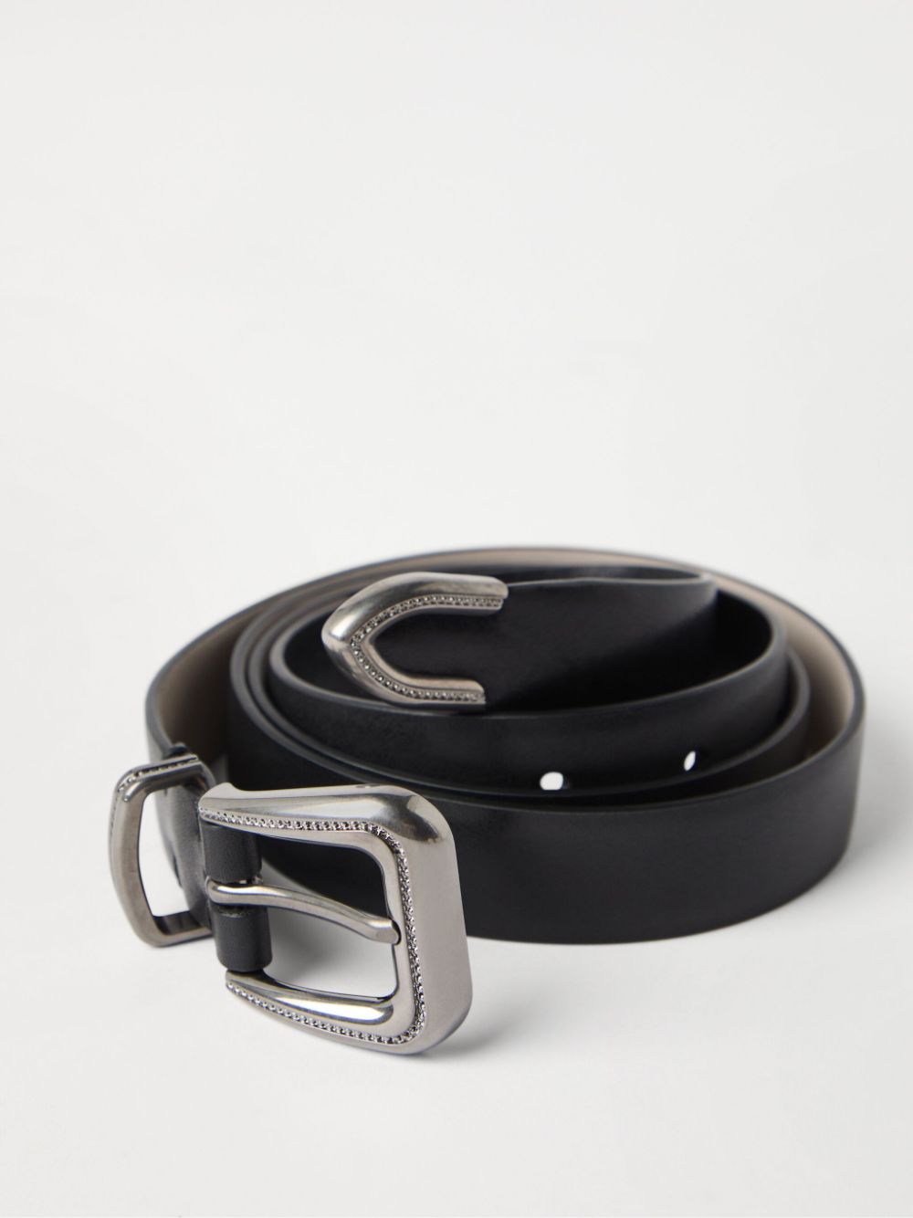 Brunello Cucinelli Leren riem Zwart