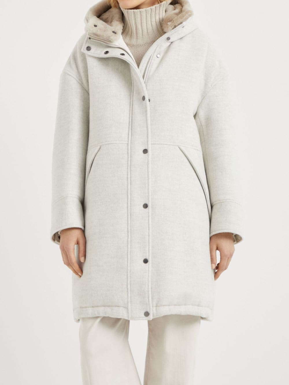 Shop Brunello Cucinelli Padded Coat In Neutrals