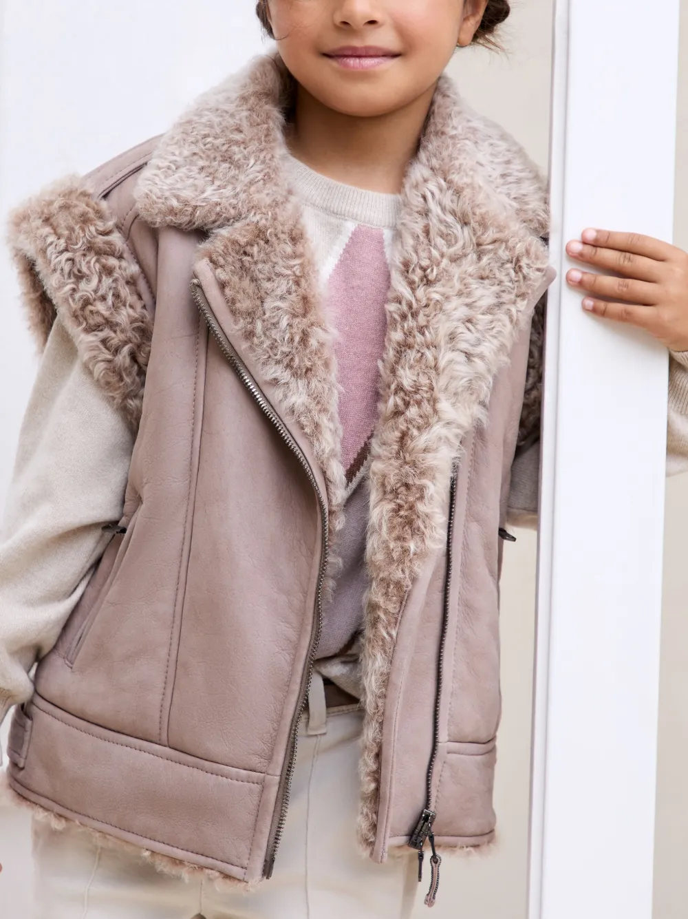 Brunello Cucinelli Kids Lammy spencer Roze