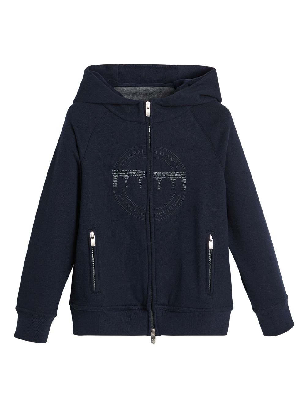 Brunello Cucinelli Kids Sweater met geborduurd logo Blauw