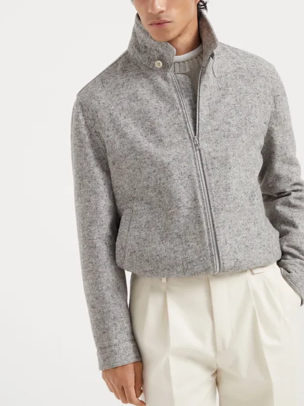 Brunello Cucinelli Padded Bomber Jacket | Grey | FARFETCH PT
