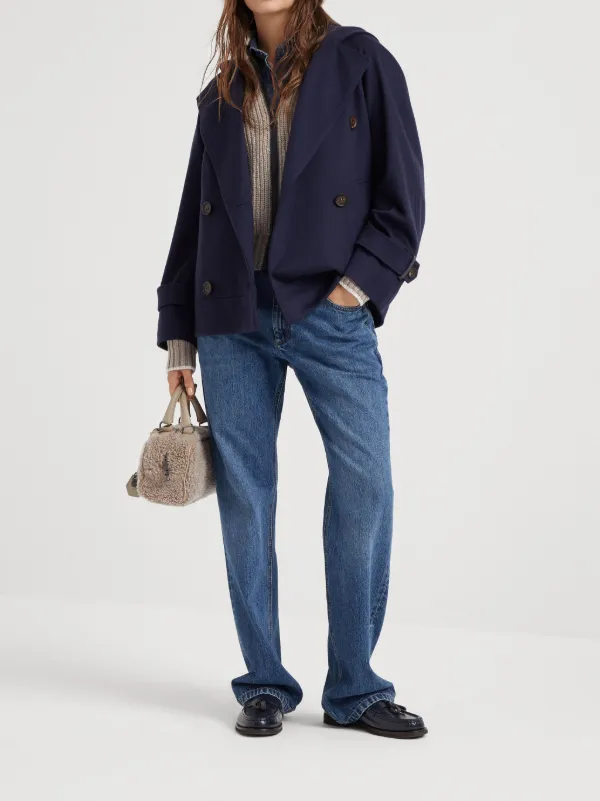 Brunello Cucinelli logo-patch high-rise straight-leg Jeans