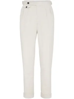 Brunello Cucinelli ガーメントダイ パンツ | ニュートラル | FARFETCH JP