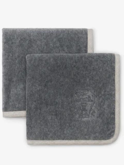 Brunello Cucinelli pack de dos toallas con logo bordado