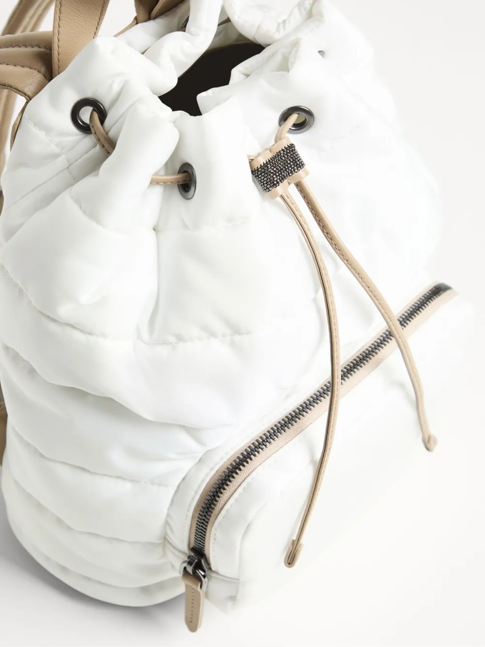 Brunello Cucinelli Kids Rugzak verfraaid met monili kralen Wit