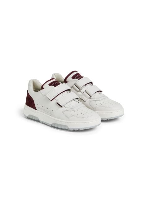 Brunello Cucinelli Kids leather suede touch-strap sneakers