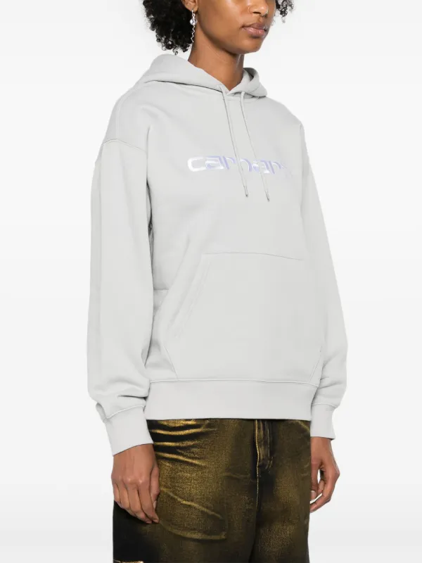 Carhartt WIP Moletom W' Hooded Com Logo Bordado | Cinza | FARFETCH BR