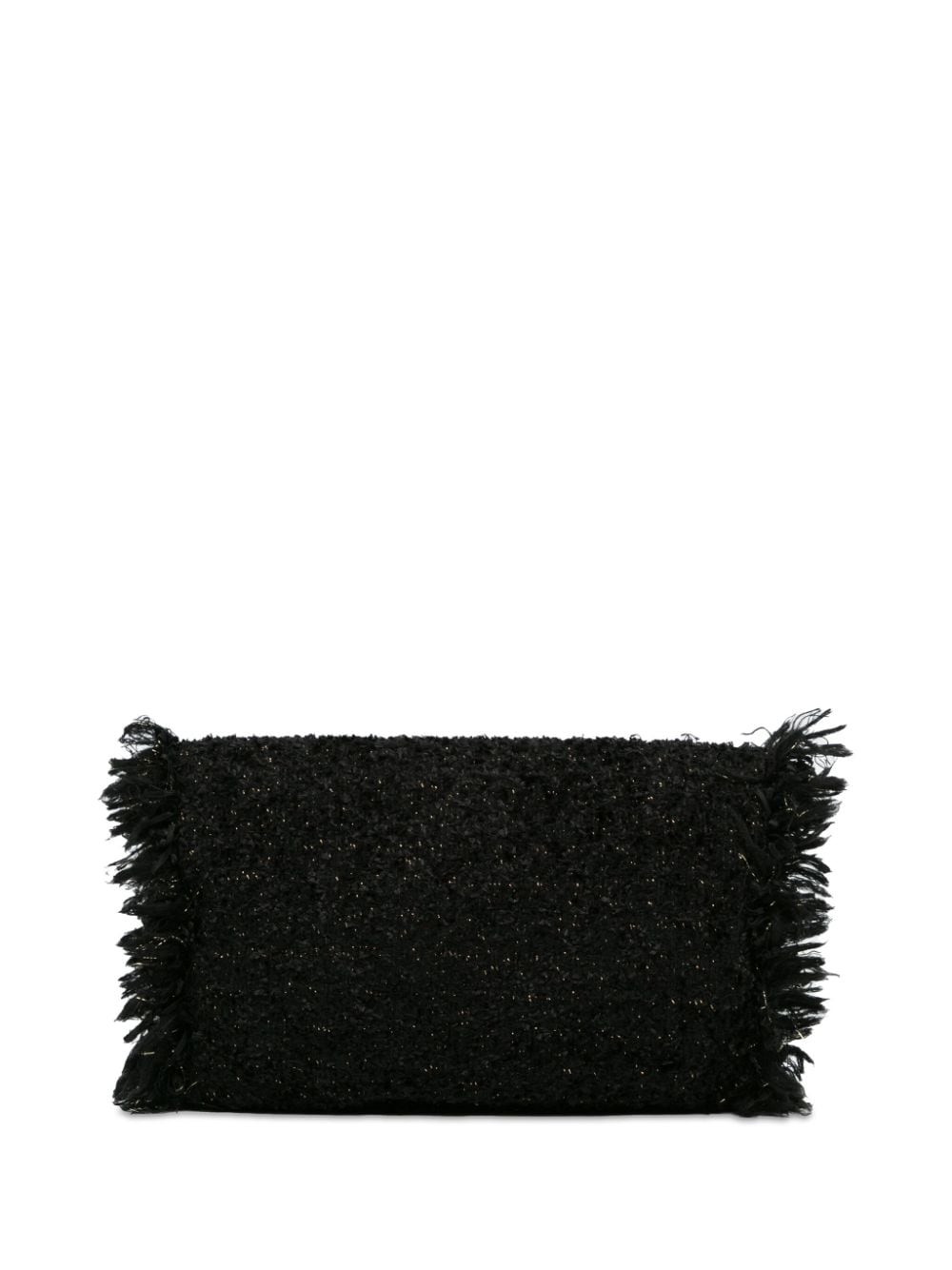 CHANEL Pre-Owned 2017-2018 Paris-Cosmopolite Tweed Fringe clutch bag - Zwart