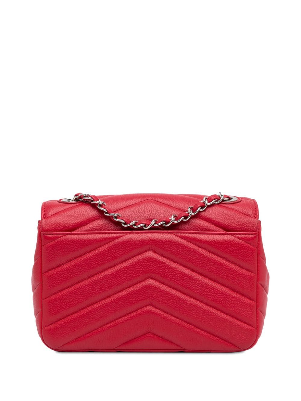 CHANEL Pre-Owned 2016-2017 Medium Caviar Chevron Data Center Envelope Flap shoulder bag - Rood