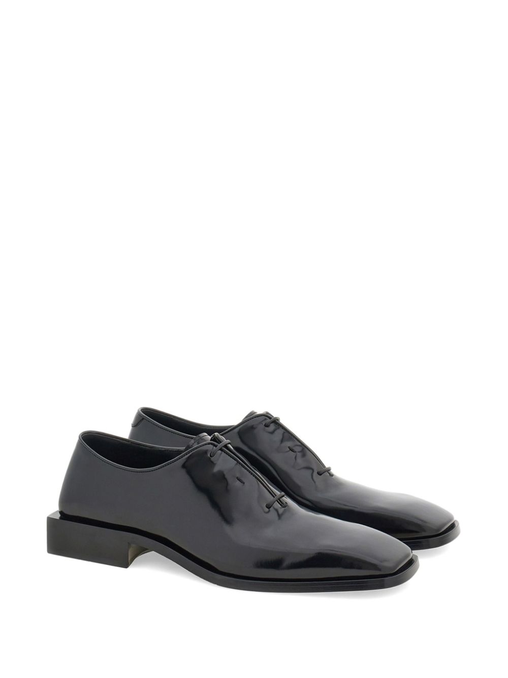 Ferragamo concealed-lacing leather oxford shoes Black