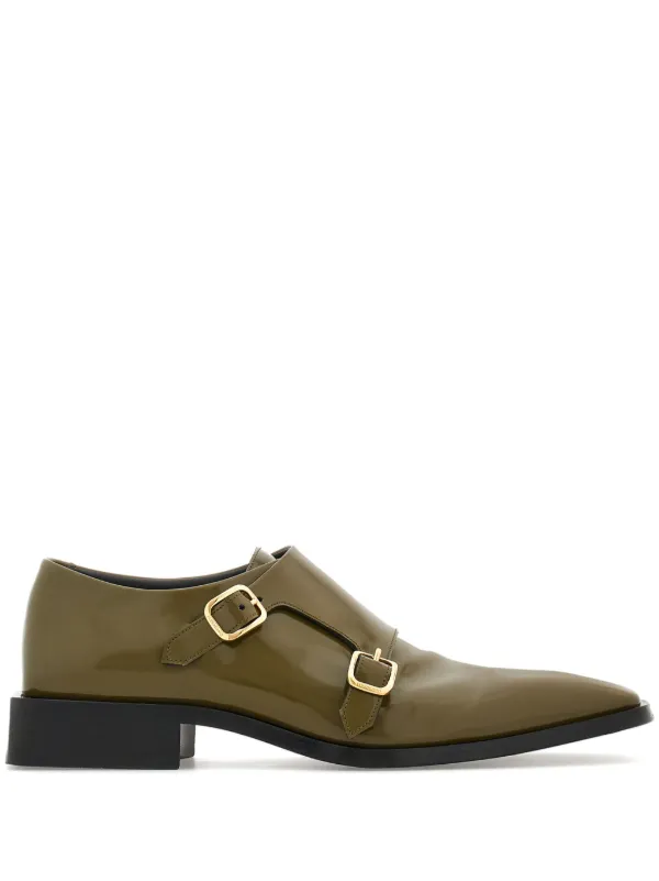 Ferragamo Buckle Leather Loafers Green FARFETCH IE