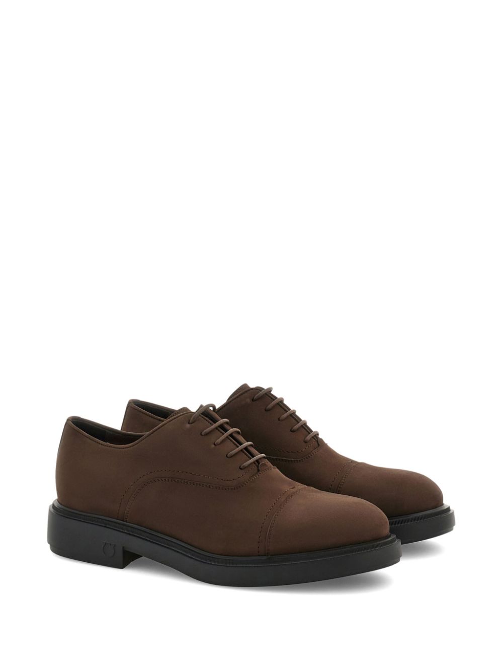 Ferragamo toe-capped leather oxford shoes - Brown