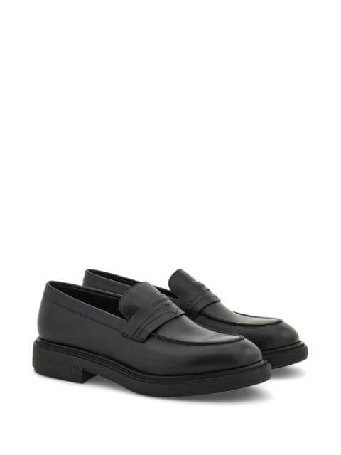 penny-slot leather loafers